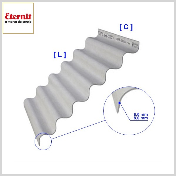Telha de Fibrocimento Ondulada (Largura Útil 1050 mm)