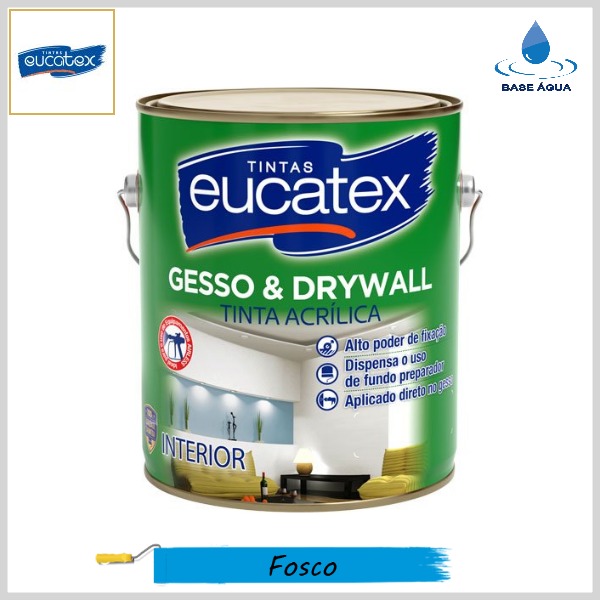 Tinta Acrílica Gesso & Drywall Standard Fosco, Galão 3.6lt