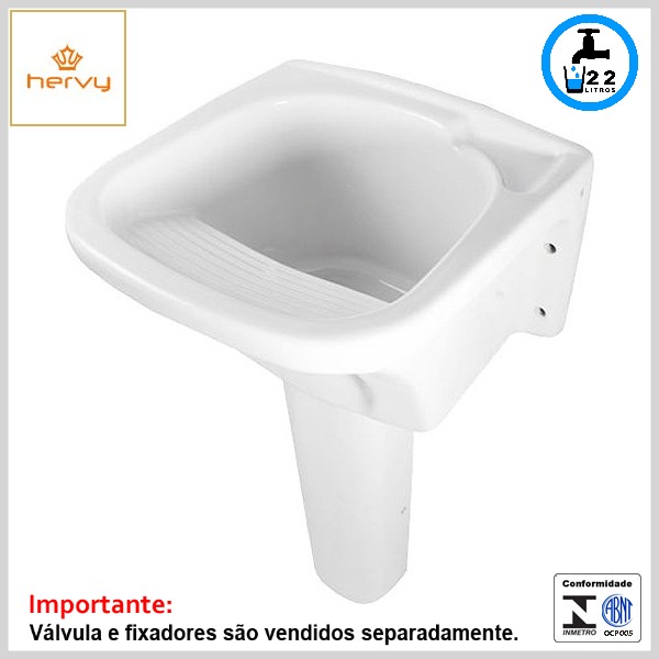 Tanque de Roupas c/Coluna 522 22lts Louça Esmaltada